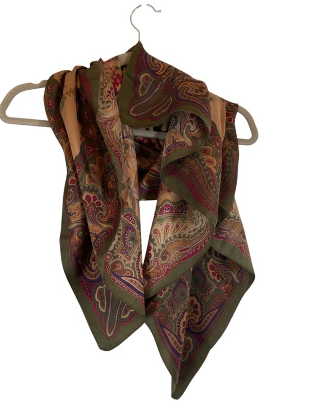 Beautiful‎ Dark Academia Tones Silky Floral Paisley Square Scarf